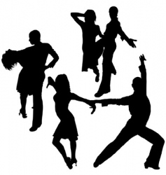 Latino dance silhouettes vector image