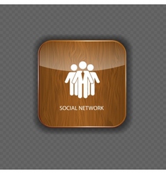 Social network wood application icons vector image