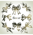 Set of bow hand drawn of ribbons Set of bow hand drawn of ribbons vector image