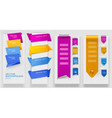 Collection of colorful origami paper banners vector image