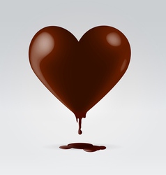 Chocolate dripping hot heart vector image