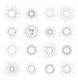 Retro hand drawn sunburst set Sun ray frames in vector image