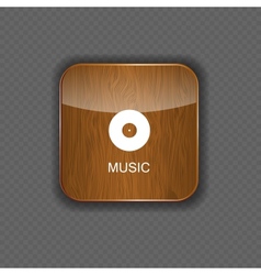 Music wood application icons vector image