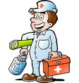 Hand-drawn of an Happy AID Humanitarian Work vector image
