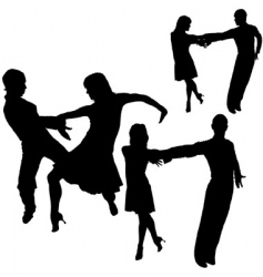 Latino dance silhouettes vector image