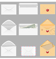 Set icons paper envelopes vector image