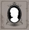 Vintage cameo brooch vector image