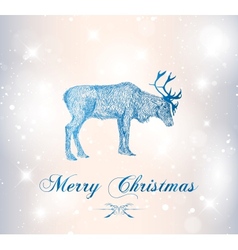 Reindeer with snowflakes vector image
