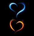 Heart from red and blue fire vector image