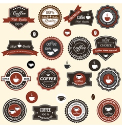 Coffee labels and elements in retro style vector image