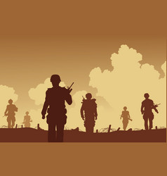 Army on patrol vector image