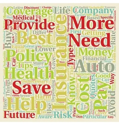 Seven Tips That Lower Your Insurance Cost text Seven Tips That Lower Your Insurance Cost text vector image