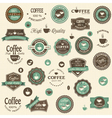 Collection of coffee labels and elements vector image