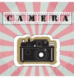 Retro camera in a scrapbook style vector image