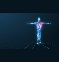 Human body 3d polygonal wireframe blueprint Vector Image