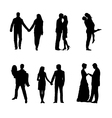 Romance and love silhouettes vector image