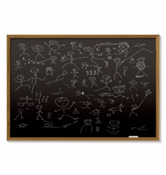 Stick man blackboard Stick man blackboard vector image