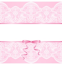 Lace background and ribbon vector image