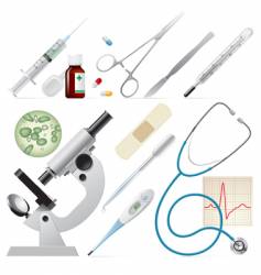 Set of medicine vector image