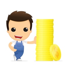 Funny cartoon mechanic vector image