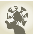 Head of hands vector image