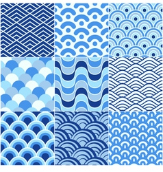 Seamless ocean wave pattern vector image