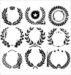 Grunge laurel wreaths vector image