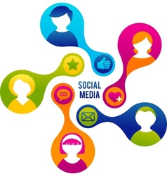 Social media and network vector image