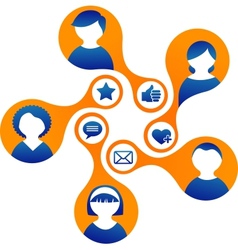 Social media and network vector image
