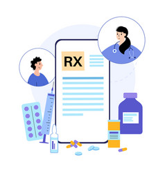 Empty medical prescription rx form with pills Vector Image