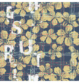 Grunge Hibiscus flowers seamless pattern vector image