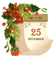 Christmas tear-off calendar vector image