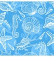 Sea hand drawn seamless pattern vector image