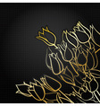 Tulips on black vector image