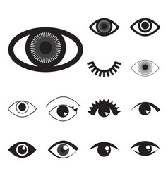 Eyes icon set isolated eye collection Royalty Free Vector