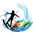 Water skiing man vector image
