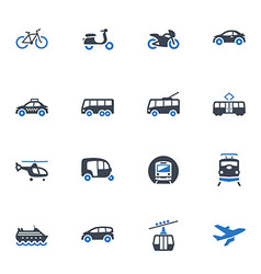 Transportation Icons - Blue Series vector image