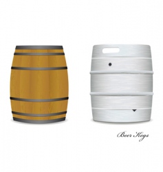Beer keg barrel pair vector image