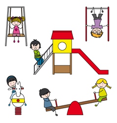 Kids playing at the park vector image