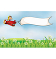 A blank template carried by the red plane vector image