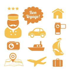 Travel icons set vector image