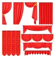 Different Types Of Theatrical Stage Curtain And vector image
