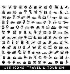 165 icons Travel and Tourism vector image
