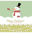 Snowman card green vector image