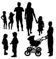 Family silhouettes vector image