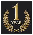 Golden laurel wreath 1 year- one year jubilee vector image