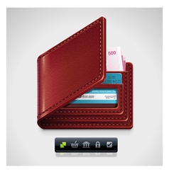 Leather wallet vector image