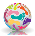 Footprint on the ball vector image