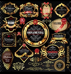 Golden labels vector image