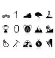 Climbing mountain icons set vector image